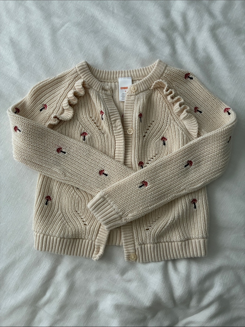 Gymboree Ruffle Girls Knit Cardigan Sweater Sz 6